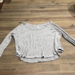 grey crop sweater